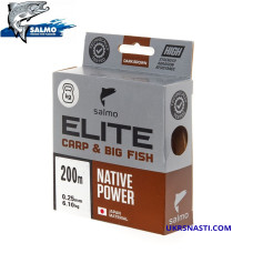 Леска монофильная Salmo Elite Carp & Big Fish размотка 200м коричневая